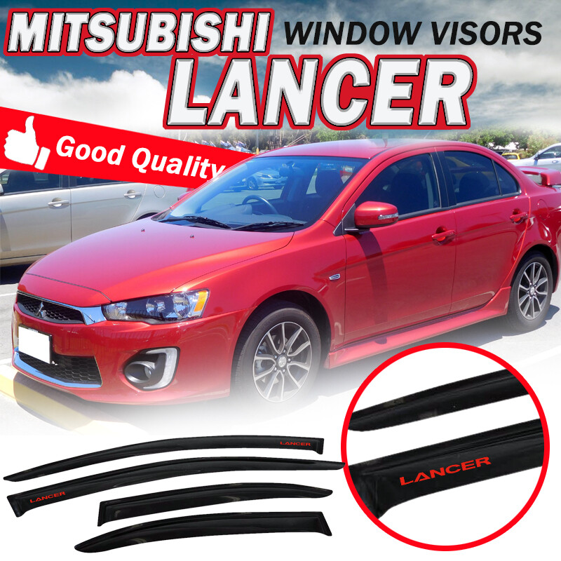 Fit 0817 Mitsubishi Lancer Window Rain Visors Smoke Shade Slim Guard