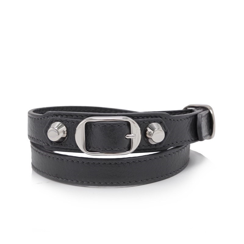 キ*ノ様 Balenciaga triple leather bracelets BALENCIAGA DARK GRAY Lambskin Leather Classic Triple Tour