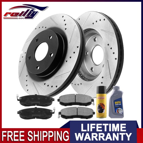 Front Drilled Brake Rotors + Ceramic Brake Pads for 2006- 2012 2013 Chevy Impala