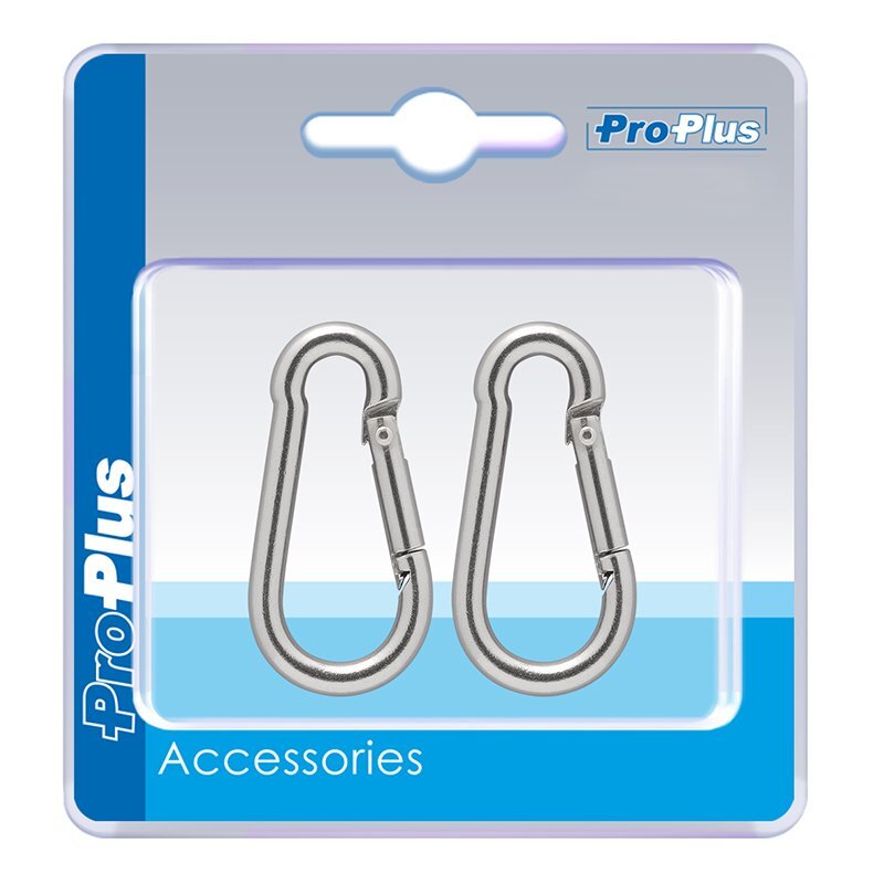 Karabiner Edelstahl 5x50mm 2 Stück im Blister