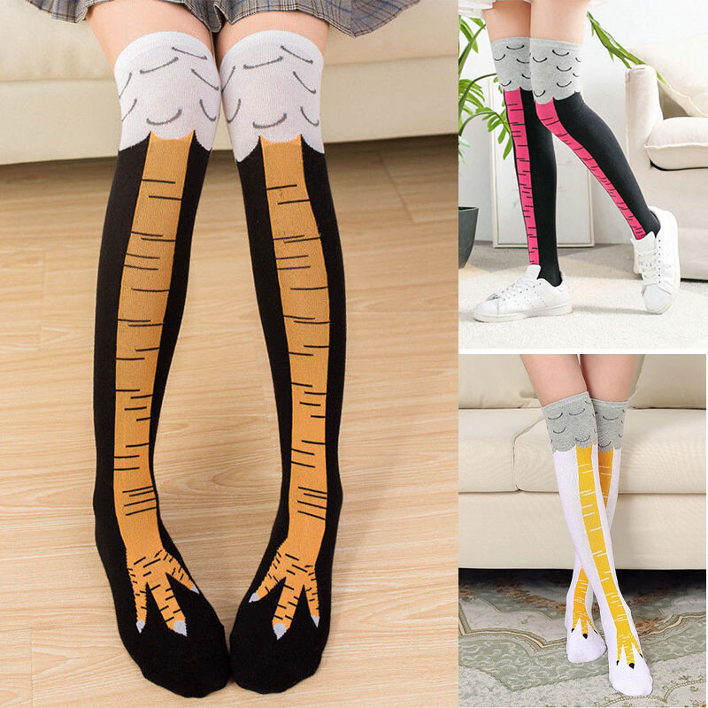 Chicken Socks Long Cartoon Leg Funny Stockings Feet Cotton Knee
