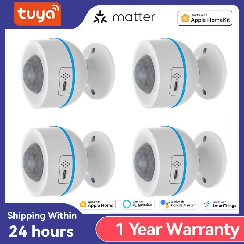 Tuya Matter Thread PIR Motion Detector Wireless Human Body Infrared Detector Wor