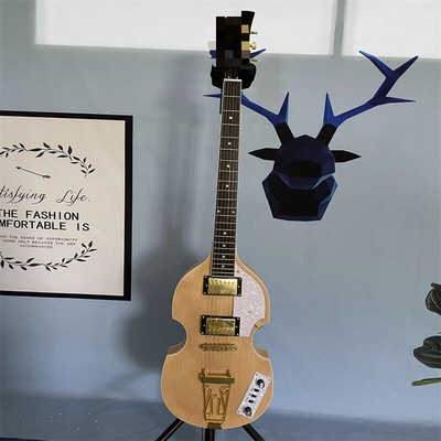 Violin Shape 6 String Hollow Body Electric Guitar Tailpiece Bridge Gold Hardware
