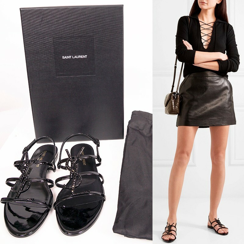 サンダル・ミュール SAINT LAURENT 'Cassandre' sandals Black CASSANDRE slides in smooth leather | Saint Laurent | YSL CA