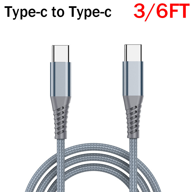 Heavy Duty Braided USB C Type-C Fast Charging Data Sync Charger Cable Long Cord