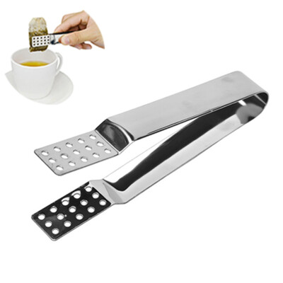 Strainer Stainless Steel Teabag Squeezer Tea Bag Tongs Ice Cube Mini R T-'h