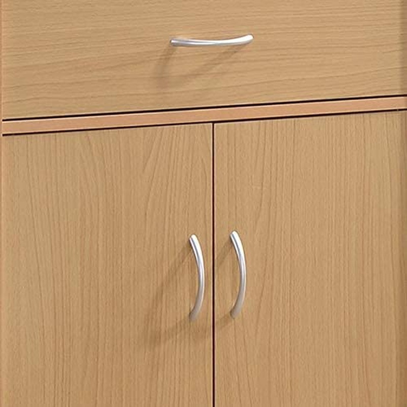 Long Standing Kitchen Cabinet with Top & Bottom Enclosed Cabinet Space, One Draw