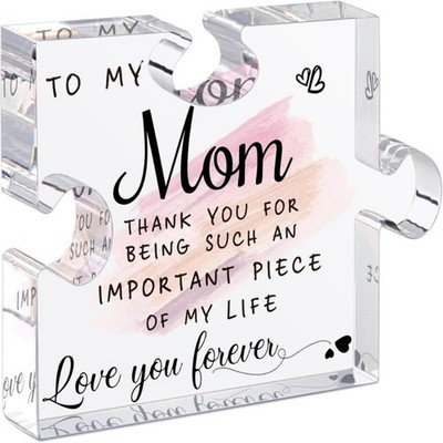 Engraved Acrylic Block Puzzle Piece for Grandma Wife on Mothers Day Gift