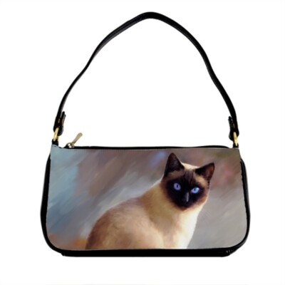 Shoulder clutch Bag Purse Small Siamese Cat 613 digital art by L.Dumas