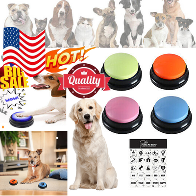Pet Starter Recordable Talking Speaking Buttons Dog Training Communicable Toy US