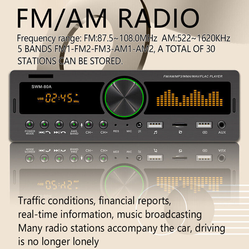 Lcd Media Player Bluetooth Audio Usb Am/fm Radio Receiver