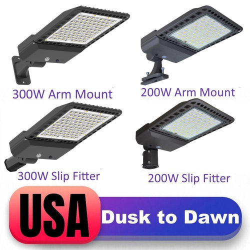 200W 300W Watt LED Street Lights Commercial Outdoor Area Security Road Lighting