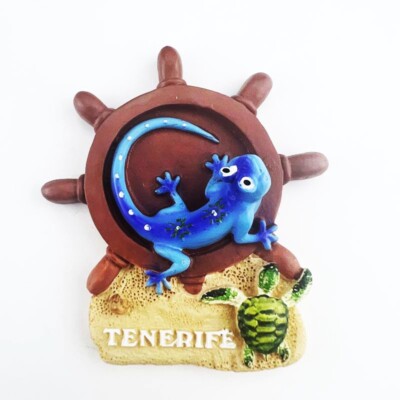 Spain Tenerife Blue Lizard Ship Rudder Fridge Magnets