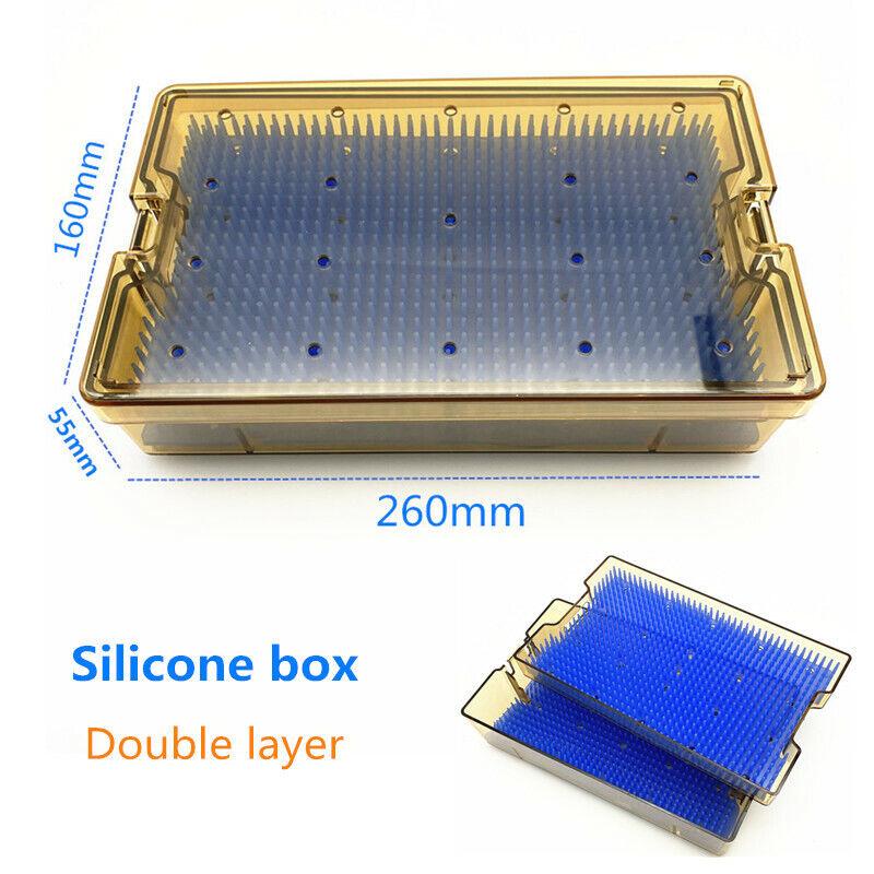 Silicone Disinfection Box Double Layer Sterilization Tray Box High Temperature