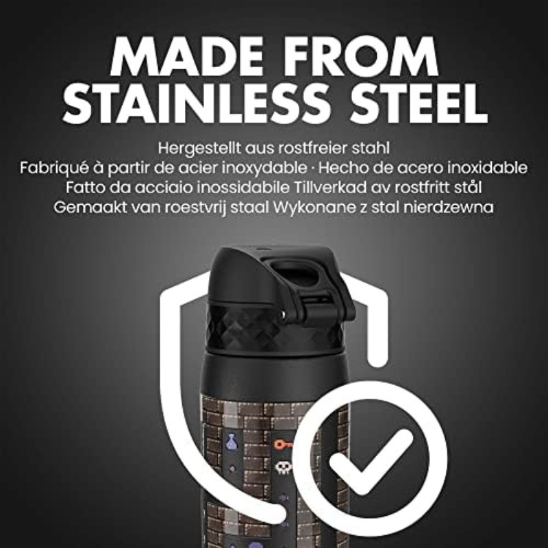 Ion8 Kid's Stainless Steel Water Bottle -Food-Safe and Odor Resistant - Fits Car