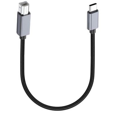 USB C To B Printer Cable, Fast Speed Nylon Braided Cord USB Cord For Keyboard