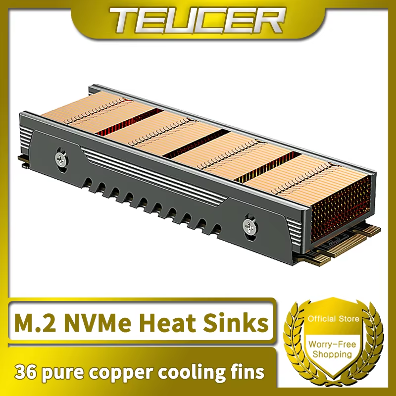 M.2 SSD NVMe Heat Sink M2 2280 Solid State Drive 36 Cooling Fin Radiator with Th