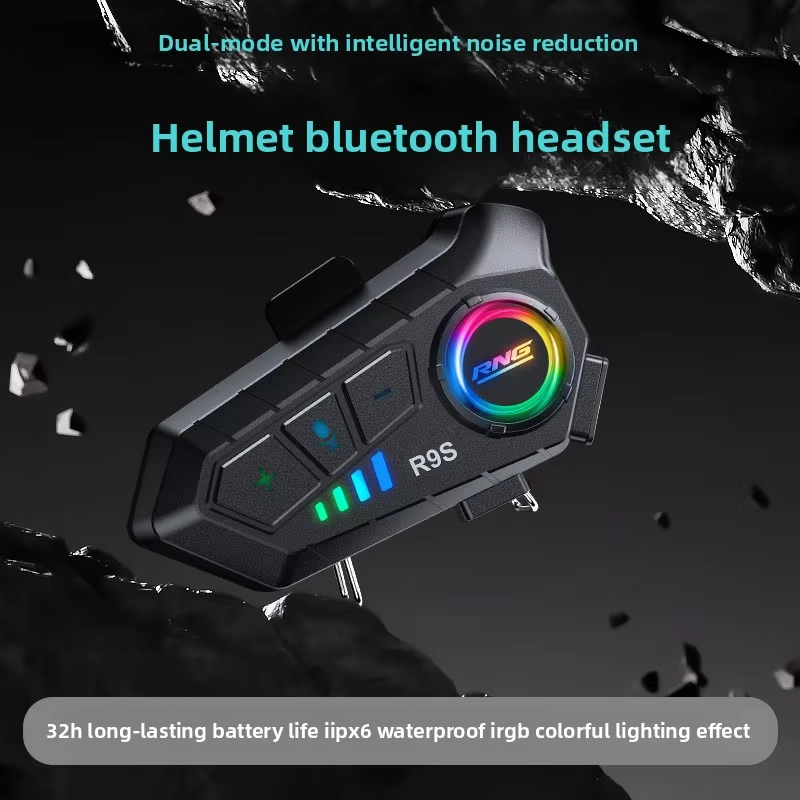 Helmet wireless Bluetooth headset with a range of 500 meters for two-way communi