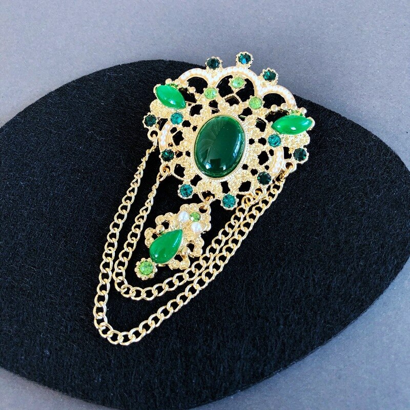 Retro Medieval Palace Brooches For Women Vintage Pin Gem Brooches Jewelry Pins 