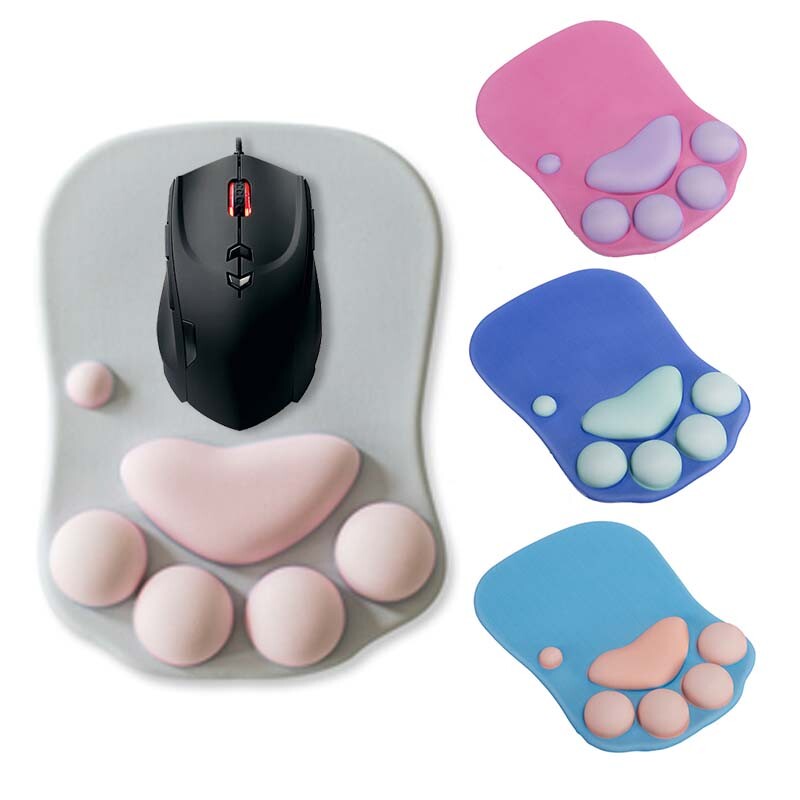 Cute Cat's Paw Silicone Anti-Slip Mouse Pad Mat Wrist Rest ...