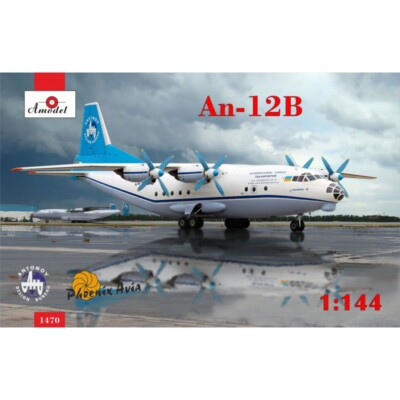 Amodel 1470 Plastic model airplane kit Scale 1:144 Antonov An-12B cargo aircraft