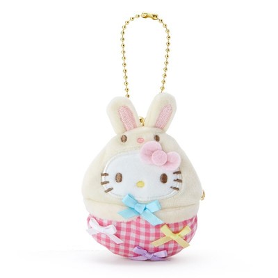 Sanrio Hello Kitty Plush Clasp Coin Pouch Keychain Rabbit Bunny 3.5'' Japan