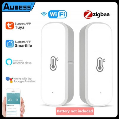 AUBESS Tuya WiFi Temperature Humidity Sensor Home Connected Thermometer Compatib