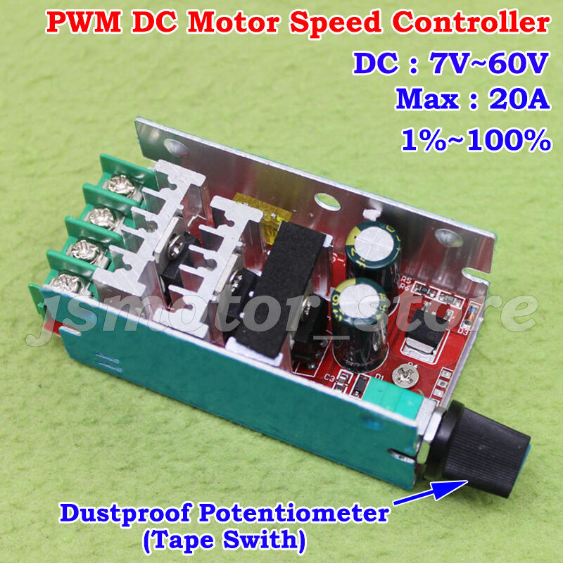 Dc7-60v 12v 24v 36v 48v 20a Pwm Dc Motor Speed Controller Switch Regulator Board