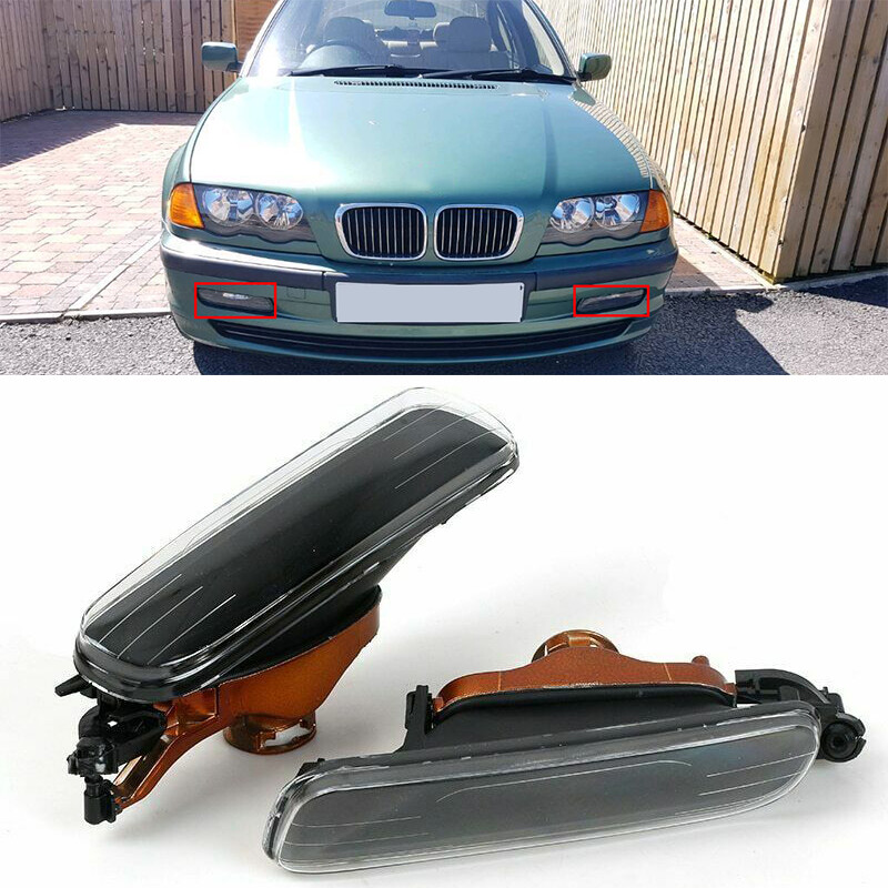 Pair For BMW E46 323i 1999-2001 Left + Right Front Bumper Fog Light Without bulb