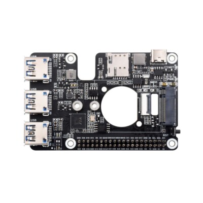 PCIe to M.2 4G/5G USB3.2 HAT for Raspberry Pi 5 with 5G-4IN1-PCB Antenna