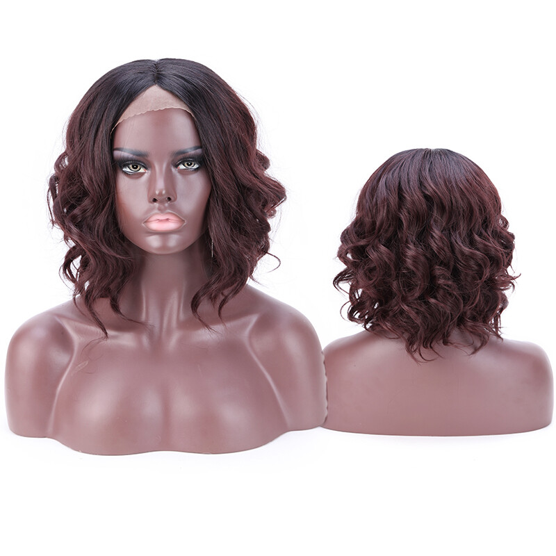 30" Long Full Head Crochet Box Braided Synthetic Front Lace Wigs for Human Brown