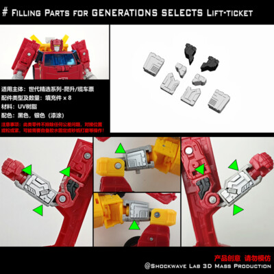3D DIY Filler Upgrade Kits For SS86/Legacy/Shattered Glass/Generations Selects