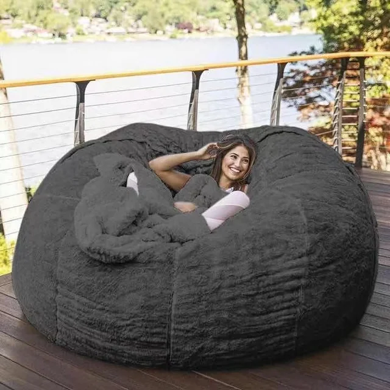 With Furry Fur Cover Washable Big Sofa Giant Lounger Furniture