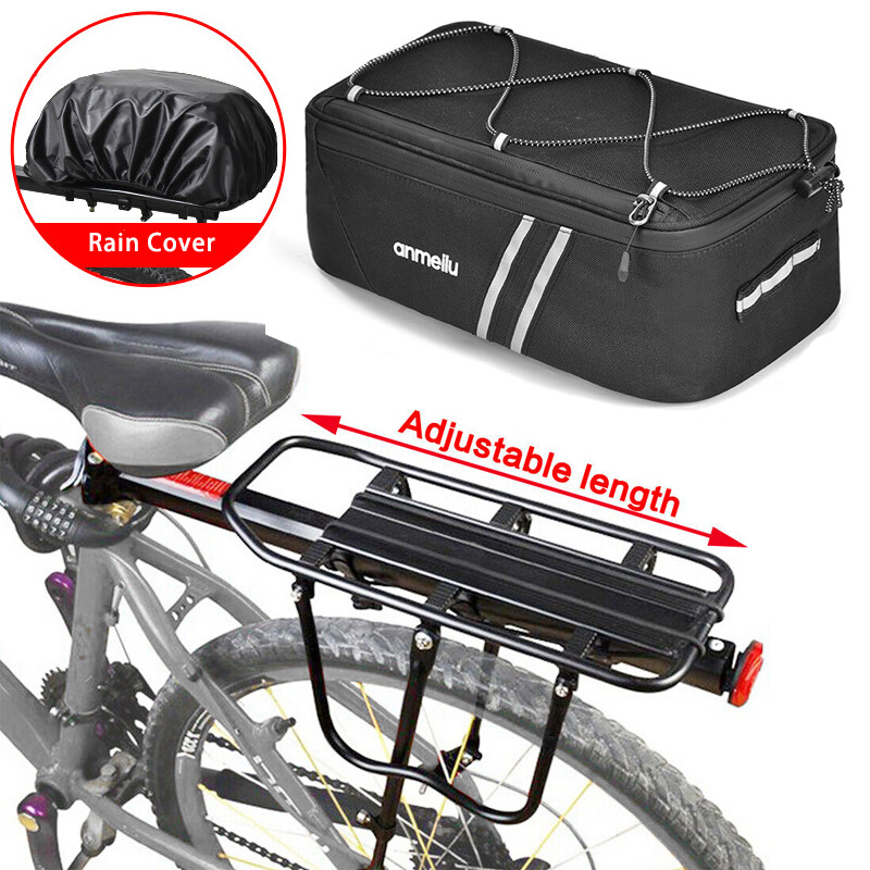 Bike Rear Carrier Rack+Bag Mountain Road Bicycle Pannier Luggage Cargo Holder