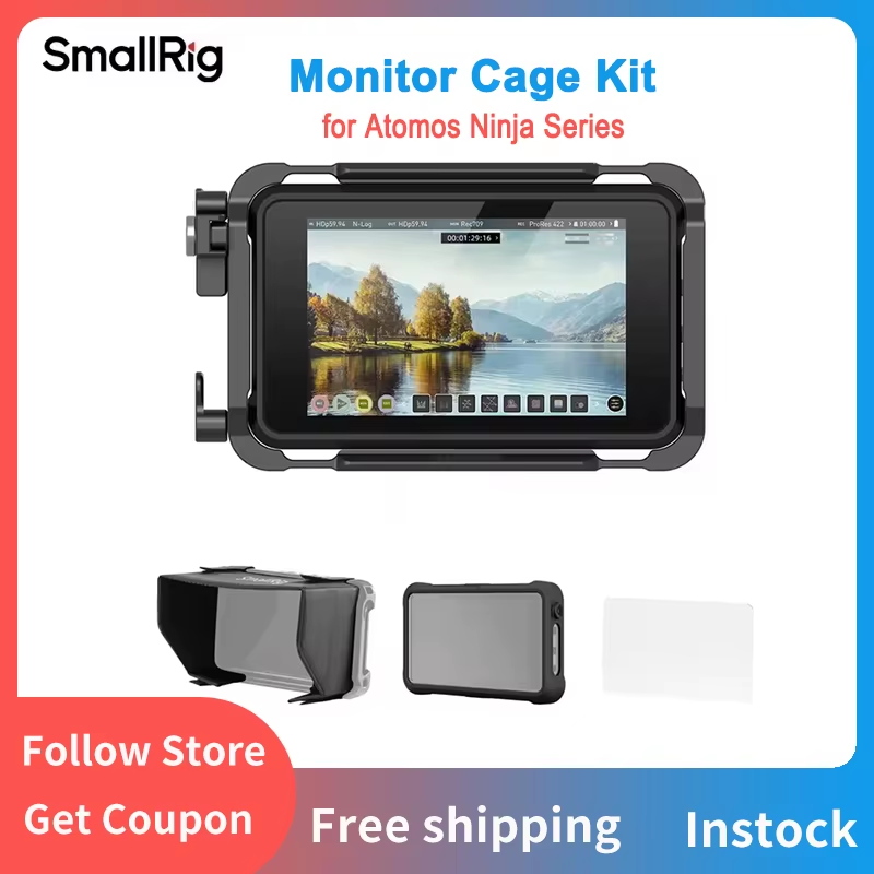 SmallRig Monitor Cage Kit for Atomos Ninja V/Ninja V+with Cage Sunhood Screen Pr