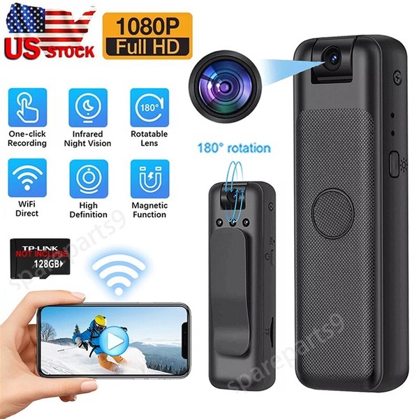 Mini WIFI 1080P Body Camera Video Recorder Clip Cam Night Vision Support 128G