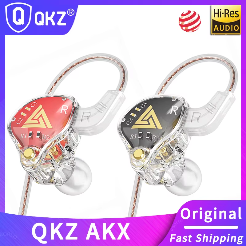 Original AKX Wired Earphone IEM Monitor Level Headset With MIC HIFI Stereo 3.5m