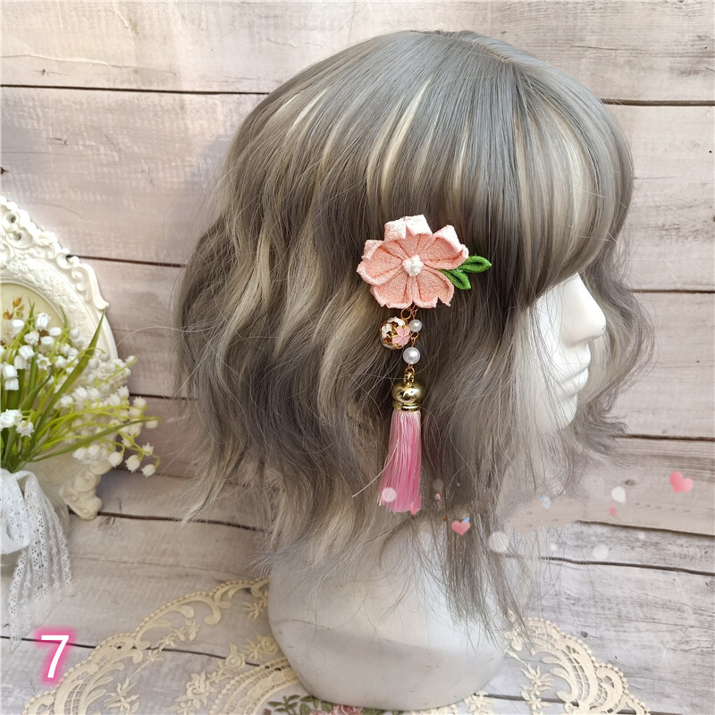 ヘアアクセサリー Lolita handmade hairpin Japanese Tassel Bow Hair Clip Fox Hairpin Kimono Hair Band