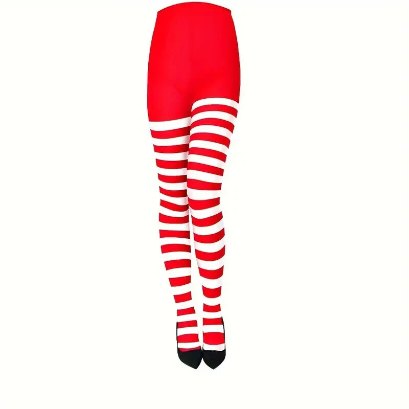 1 Pair Autumn and Winter Christmas Party Tights Stripes Colorful