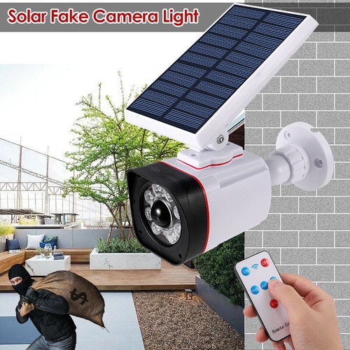 Solar Power Dummy Security Camera Fake LED Light Waterproof Outdoor Surveillance