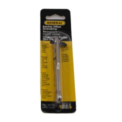 General Tools 807SX 1/4-Inch Straight #2 Crosspoint Ratchet Offset Screwdriver