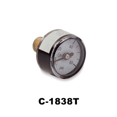 Parts Warehouse C-1838T - 1'' Mini Gauge, 0-100 psi, 10-32 female port & 1/8'' MPT