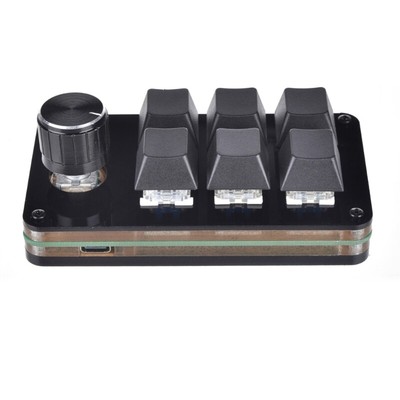 6 Keys USB Keypad Programming Macro Pad with 1 Knobs Macro Mechanical Game