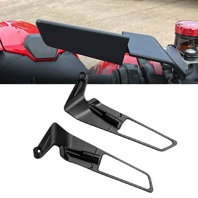 Motorcycle Wind Swivel Stealth View Wing Rear Side Fit Mirror For Yamaha Honda