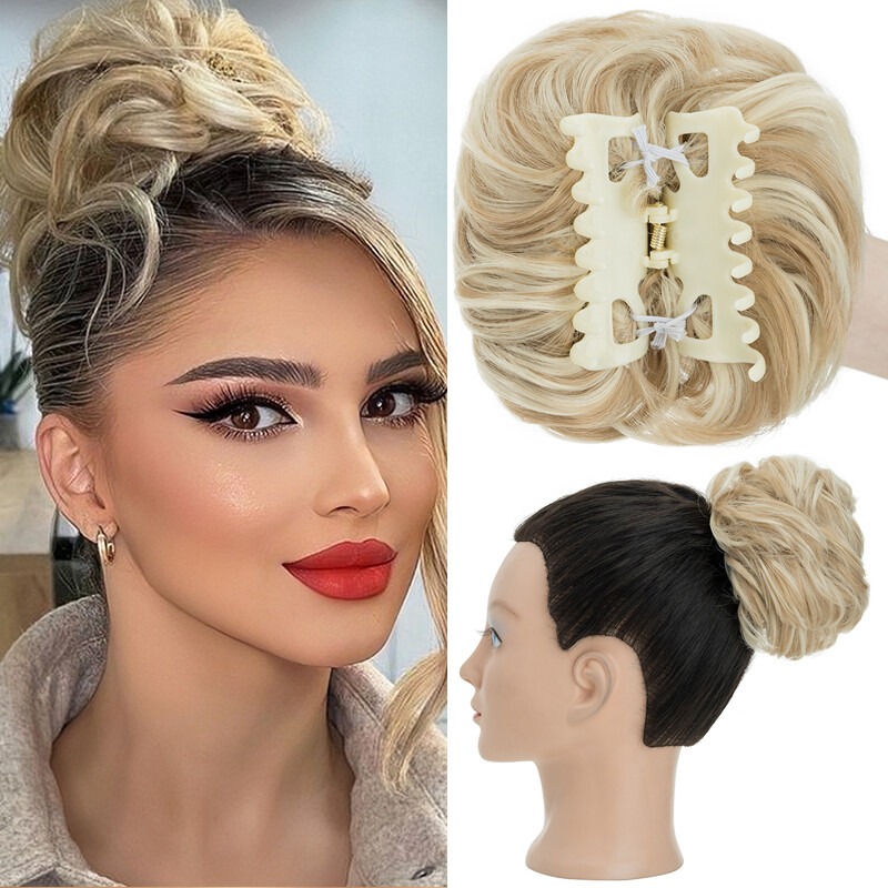 Curly Bun Hair Piece Scrunchie Updo Thick Natural Curl Hair Extension