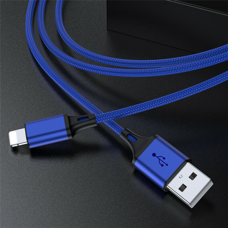 Braided USB Fast Charging Charger Cable For iPhone X XR 5 6 7 8 11 12 13 14 Cord