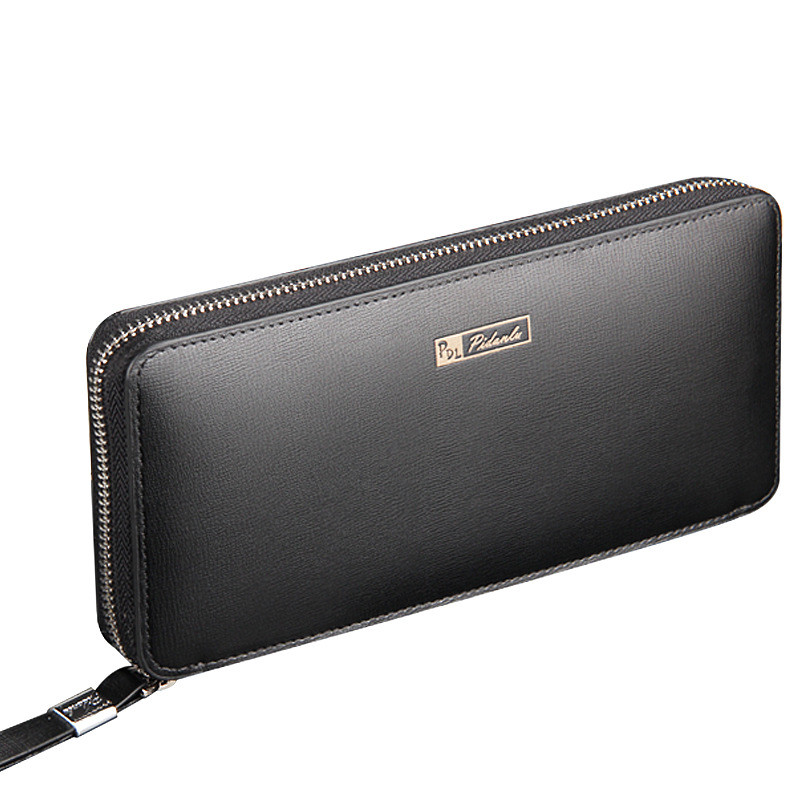 Men Leather Handbags Large Capacity Money Clip Wallet Long Cell Mobile Phone Bag