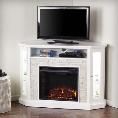 SEI Furniture Redden Corner Electric Fireplace TV Stand