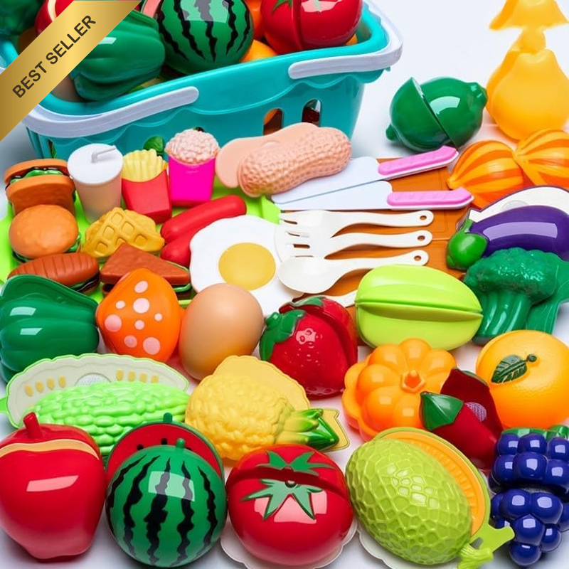 Fruit and Veggies Cutting Set for Kids,Cutting Play Food Toys for Kids Kitchen P