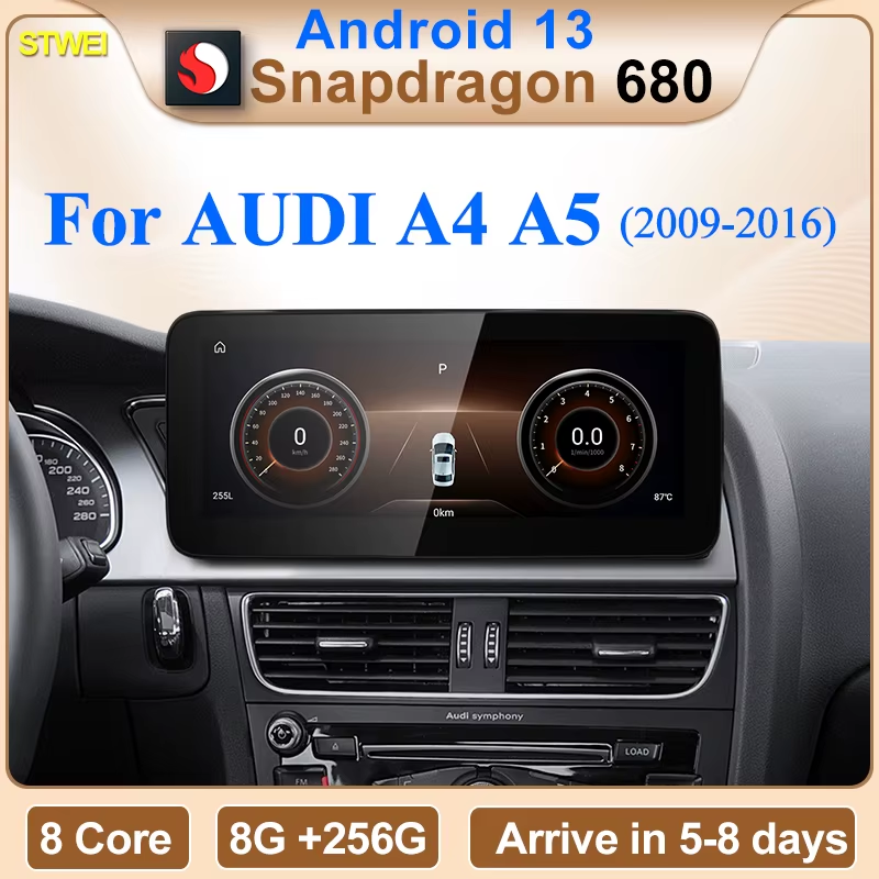 Qualcomm Snapdragon 680 6225 2.4GHz Wireless CarPlay Android Auto For AUDI A4 A5